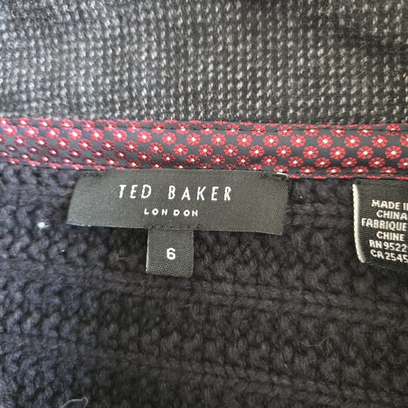 Ted Baker Navy Zip Up Sweater - Picture 7 of 13